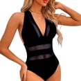 thumbnail image 1 of Traje de baño de una pieza para mujer, sexy, con escote en V profundo y espalda cruzada, 1 of 5