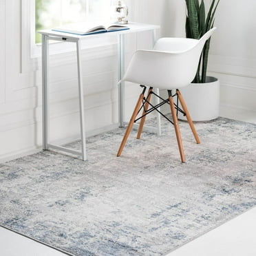 Rugs.Com Caspian Collection Area Rug – 9' x 12' Gray Low-Pile Rug Perfect For Living Rooms, Large Dining Rooms, Open Floorplans