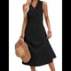 thumbnail image 1 of Vestidos de Verano para Mujer, Informales, Sin Mangas, con Encaje y Escote en V, Vestidos Midi Sin Mangas, Estilo Swing, para Vacaciones y Playa. Negro M, 1 of 5