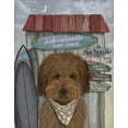 thumbnail image 2 of Fab Funky 12x14 Gold Ornate Wood Framed with Double Matting Museum Art Print Titled - Labradoodle, Brown, Surf Shack, 2 of 4