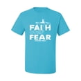 thumbnail image 2 of Wild Bobby, Faith Over Fear Psalm 118:6 White , Inspirational/Christian, Men's Graphic Tees, Light Turquoise, X-Large, 2 of 3
