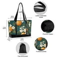 thumbnail image 2 of FORMRS Canvas Laptop Tote Bag for Women with 15.6" Computer Compartments Shoulder Handbag, Green Floral Orange, 2 of 7