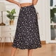 thumbnail image 3 of Gibobby faldas para niña Leopard A-line Elástico Busto Falda de mujer Satén Falda con estampado completo(Negro, M), 3 of 5