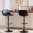 thumbnail image 2 of Bouclair Black Faux Leather Adjustable Swivel Barstool Counter Stool for Kitchen Island Pub, 2 of 6