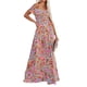 thumbnail image 2 of VISgogo Vestido cruzado con hombros descubiertos para mujer, vestido largo de playa bohemio de manga corta con estampado floral VISgogo moda, 2 of 9