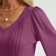 thumbnail image 6 of SUNBS Pleated Blouses for Women Long Sleeve Shirts Dressy Tunic Tops Crewneck Trendy Clothes, 6 of 8