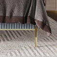 thumbnail image 3 of Castle Place Corduroy Gold PU Strip Wingback Upholstered Full Bed, Light Blue, 3 of 6
