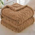thumbnail image 1 of Manta de vellón Sherpa, mantas de invierno, manta reversible, acogedora y esponjosa para cama, sofá, silla, mantas grandes de vellón coral jacquard, 150 x 200 cm, 1 of 4