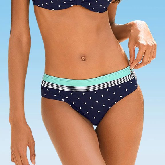 LASCANA Women's Print Mid Rise Bikini Swimsuit Bottom