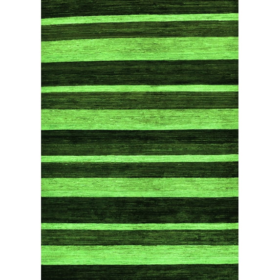 Ahgly Company Indoor Rectangle Abstract Green Modern Area Rugs, 2' x 3'