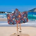 thumbnail image 2 of Yayeee Kids Hooded Towel with Hand Pockets Beach Soft Absorbent Bath Wrap 50 x 23.5 inch, Purple Dragon Scales Pattern, 2 of 5