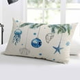 thumbnail image 5 of Blue Coastal Christmas Throw Pillow Covers, Xmas Botanical Starfish Rustic Soft Breathable Pillow Cases with Invisible Zipper for Sleeping, Standard Pillowcases for Couch Bed Sofa Chair 20x26 Inches, 5 of 6