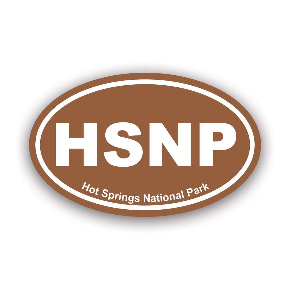 Hot Springs National Park Brown Oval Sticker Decal Self Adhesive