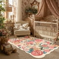 thumbnail image 2 of BERTHMEER 3'x5' Area Rugs for Living Room Bedroom Playroom Rugs Non Slip Washable Floral Beige Vintage Carpets Oriental Flower Office Dorm Dining Room Traditional Throw Rugs, Multicolor, 2 of 5
