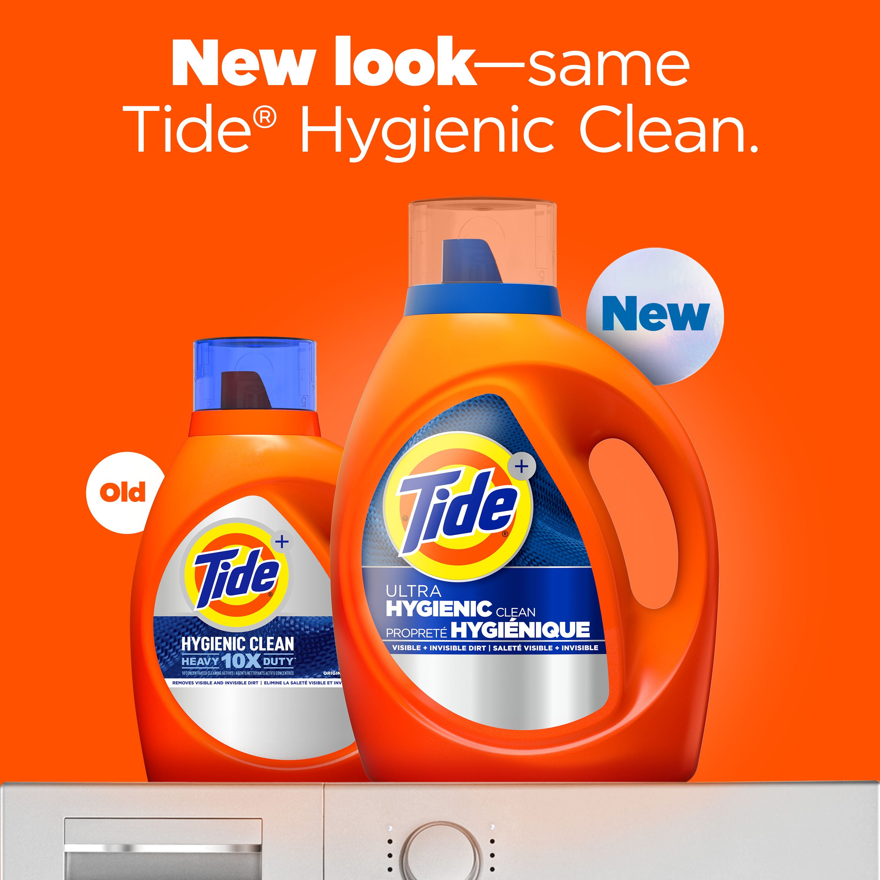 Détergent à lessive liquide Tide Propreté hygiénique, parfum original, compatible avec les laveuses HE 3.9L