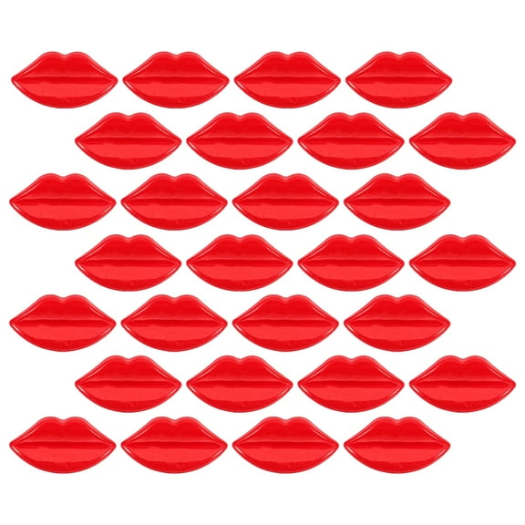 unbranded  50 Pcs Lip Accessories DIY Big Lips Mini Dolls Product Spoon Red