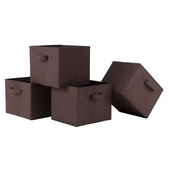 Ergode Capri 4-Pc Folding Fabric Baskets, Chocolate