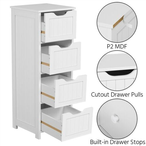 Bathroom Floor Cabinet Storage, Bathroom Floor Cabinet Storage Organizer With 4 Drawers Free Standing