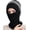 02 Black, variant on DOVACKA Fleece Lined Pompom Knit Balaclava, All-in-One Winter Warm Beanie Skull Cap Neck Scarf Mask Women
