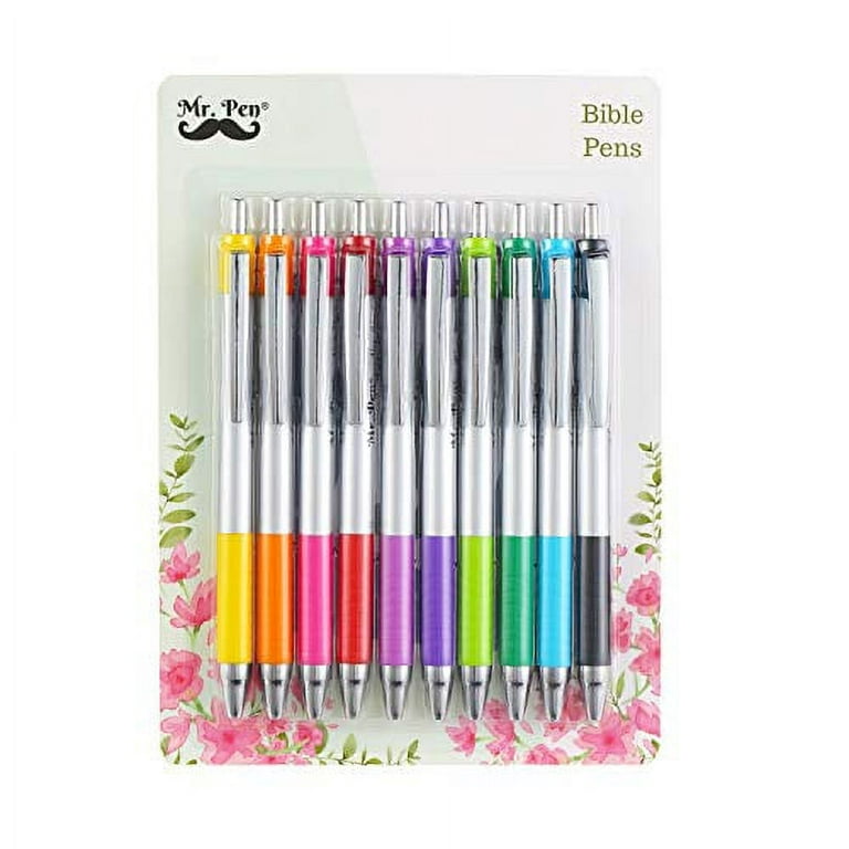 10pk Mr. Pen Bible Pens, Assorted Color Pens, Bible Pens No Bleed Through