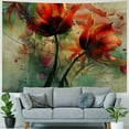 thumbnail image 4 of Orinice Flowers Grungy Background Green Stem Tapestry Wall Hanging Unique Style Graphic Tapestries Home Wall Decor Art for Living Room Bedroom Apartment Farmhouse Dorm 40x60inch, 4 of 6
