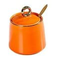 thumbnail image 2 of Tongina Ceramic Sugar Bowl Container with Lid and Spoon Spice Seasoning Box Ceramic Condiment Pot Condiment Jar for Counter Home Tapered Orange, 2 of 8