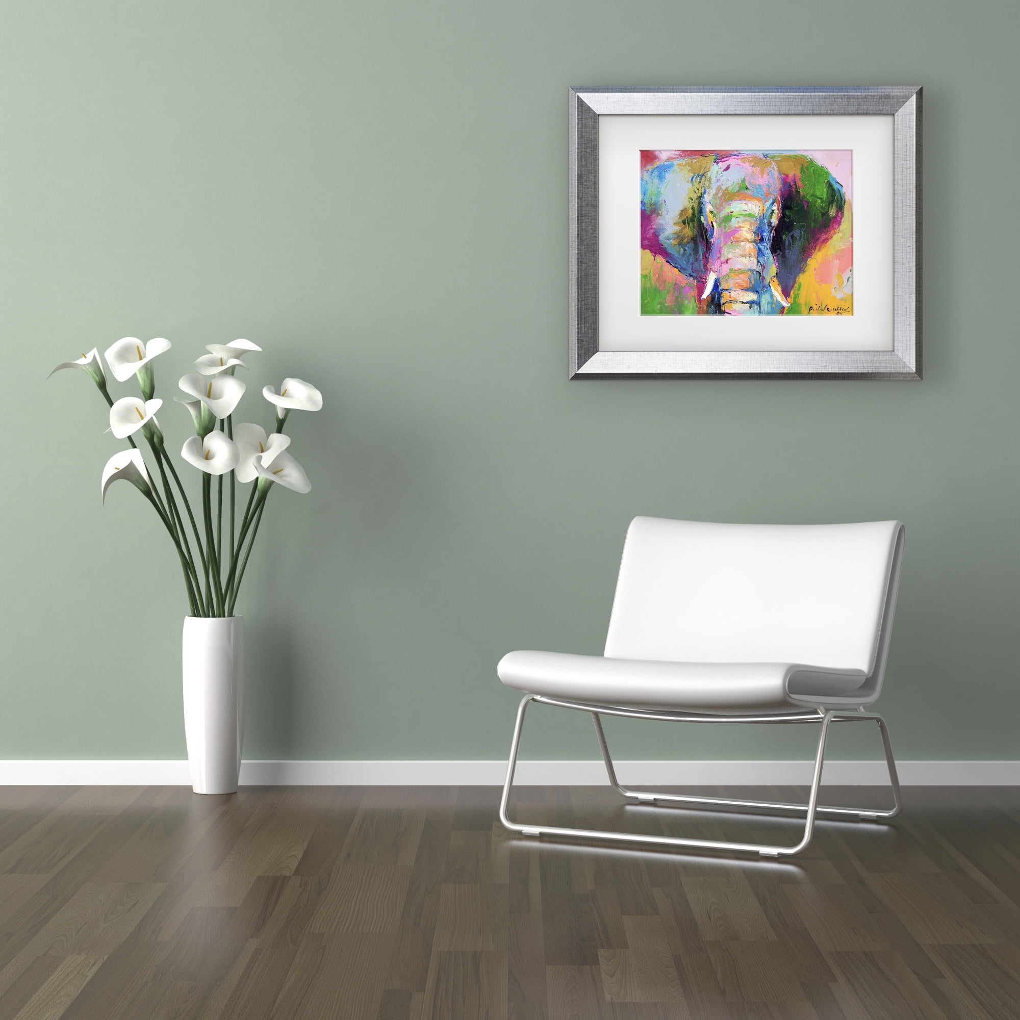 Richard Wallich 'Elephant 2' Matted Framed Art