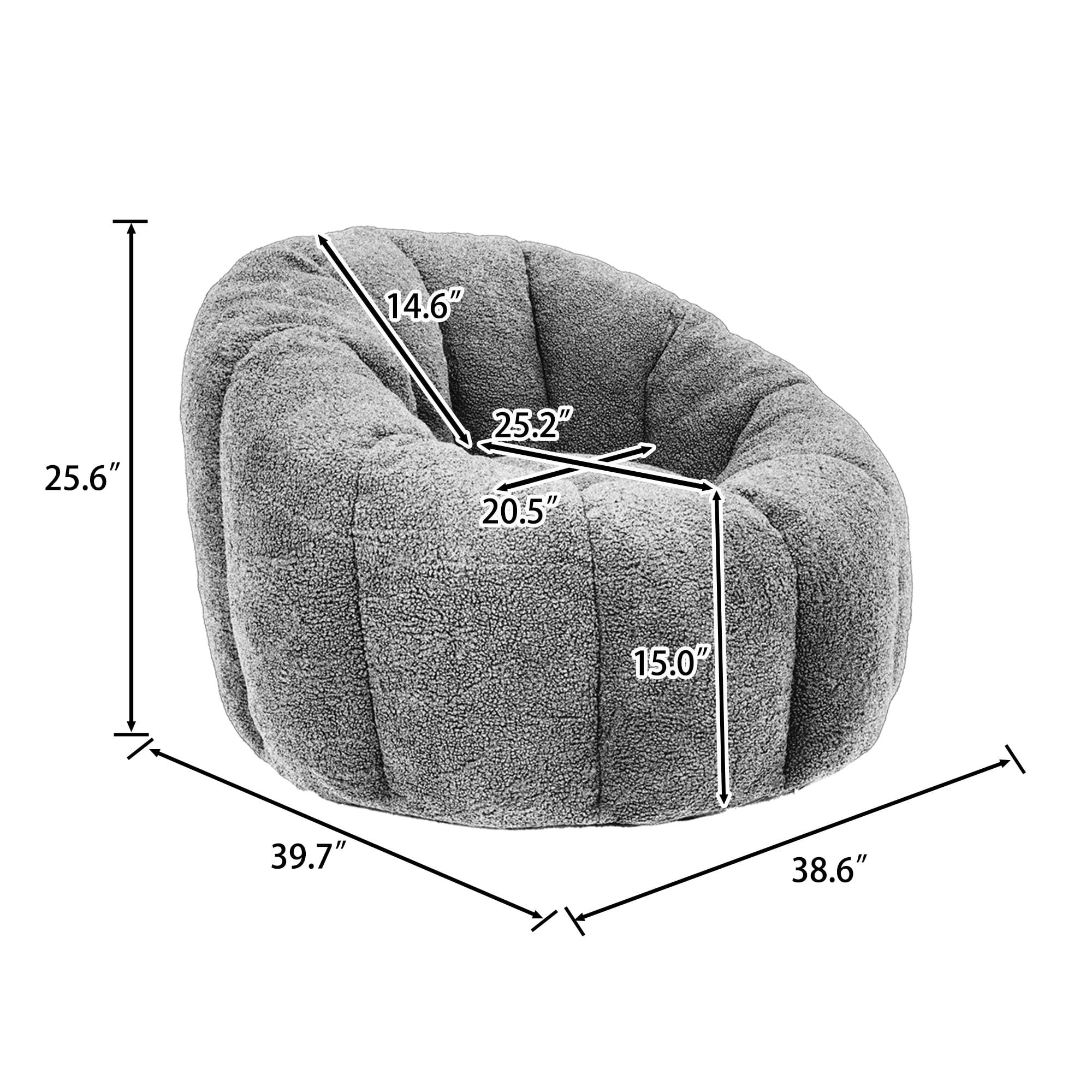 Howcool Bean Bag Sofa Chair with Armrests for Adults, High-Density Foam Lazy Sofa for Living Room Bedroom Reading