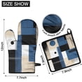 thumbnail image 6 of Blue and Grey Abstract Art Artwork Kitchen Oven Mitt and Pot Holder Sets 4 Pcs for Baking, Cooking and Grilling, Heat Resistant Up To 392 °F, 6 of 7
