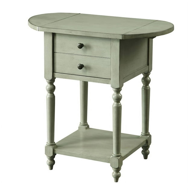 Bowery Hill Table d'Appoint en Bois à Rabat Finition Gris Antique