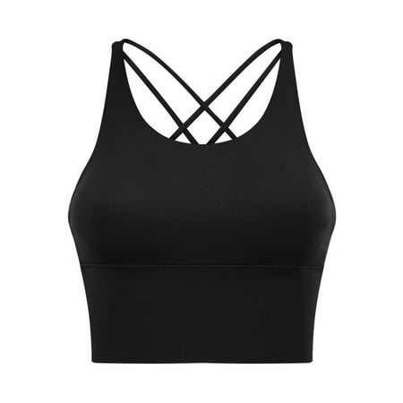 

LEPAI Women Sports Bra Shockproof Push Up Stylish Yoga Strappy Sports Bra