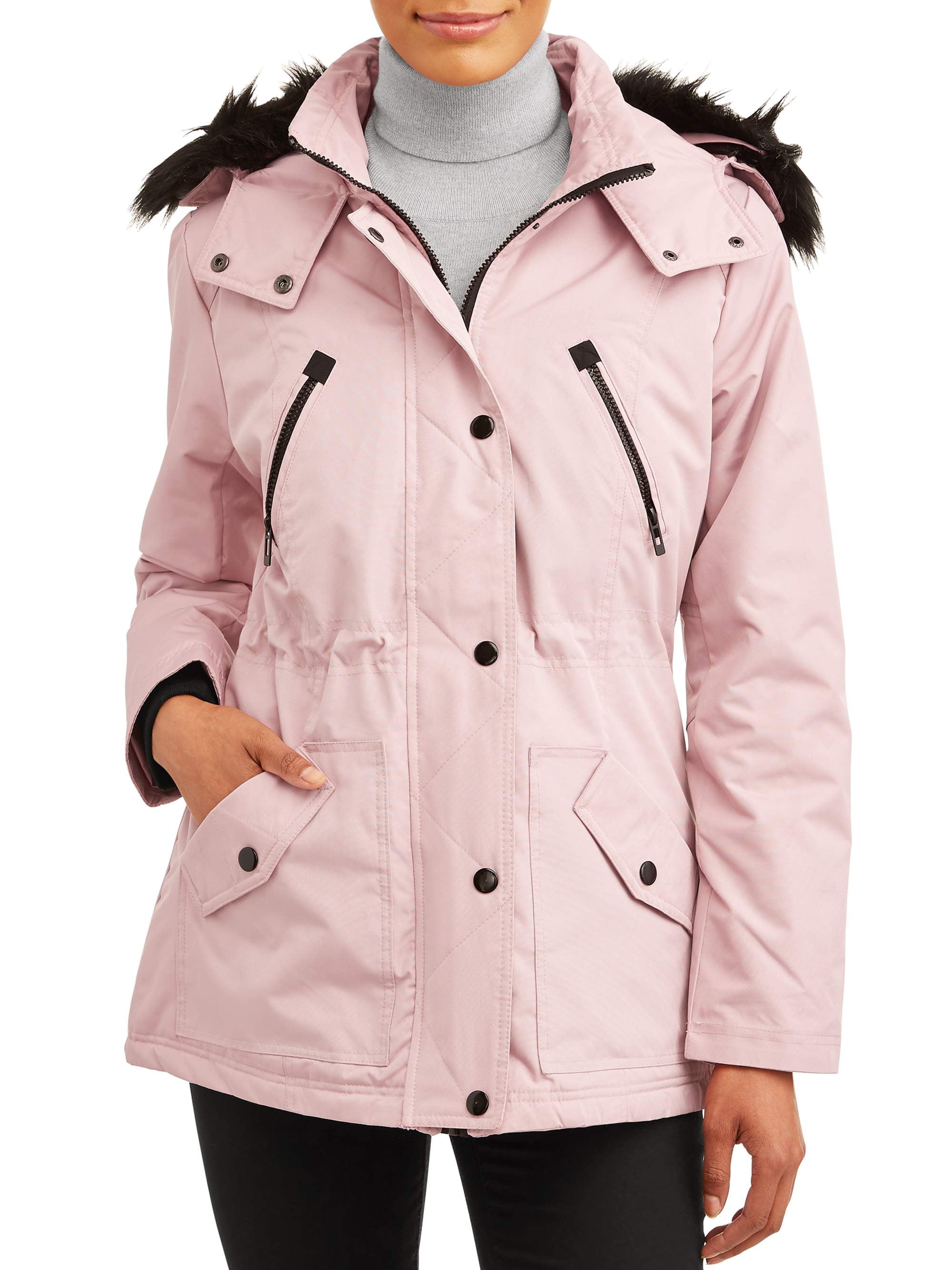 women's anorak jacket with fur hood