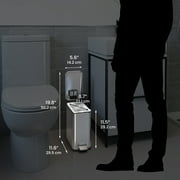 iTouchless SoftStep Slim Stainless Steel Step Trash Can with Hinged Lid 1.29 Gallon (PS01RSS)
