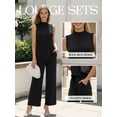 thumbnail image 2 of MOYIKO 2 Piece Sets for Women Casual Summer Outfits Sleeveless Tops and Wide Leg Pants with Pockets Travel Vacation Lounge Sets, 2 of 7