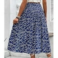 thumbnail image 4 of LWavelet Ditsy Floral Side Slit Maxi Skirt Women Daily Casual Flowy Stylish Versatile Bottoms Navy XL, 4 of 6