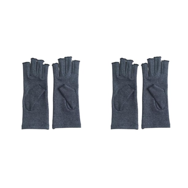 Guantes para la artritis Minnieouse Alivio del dolor en los dedos Soporte para la muñeca Guante medio dedo Gris