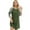 Army Green, variant on WBQ Women's Nightgown 3/4 Sleeve O Neck Nightshirt Color Block Casual Sleepwear Nightdress Soft Comfy Knee Length Sleepshirt Loungewear, S-2XL
