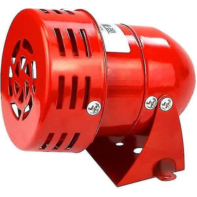 Kryc-220v Potente sirena de alarma para exteriores, sirena de alarma de 120 dB, sirena LED de motor rojo, alarma para barco industrial con bocina de metal