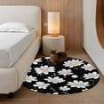 thumbnail image 3 of White Daisy Floral Round Area Rug 4 FT, Non Slip Indoor Outdoor Rug, Spring Summer Flowers Black Washable Soft Circular Carpet Non-Shedding Floor Mat for Coffee Table Nursery Foyer Balcony, 3 of 7