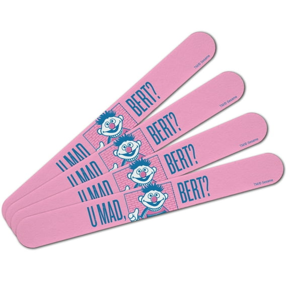 Sesame Street Ernie U Mad, Bert? Double-Sided Nail File Emery Board Set 4 Pack