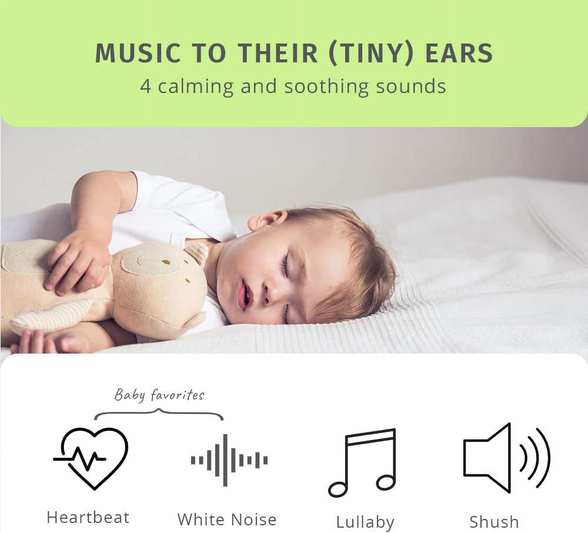 Homedics Sound Spa® On-The-Go with 4 Soothing Sounds: Shushing, Heartbeat, White Noise, Lullaby, AAA Battery Powered, Clip-On Design, Portable Baby Sound Machine,Auto-Off (MYB-S120)