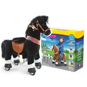PonyCycle Kid-Powered Hores Ride-On Toy, No Battery, Smooth Wheels, Ages 3-4, Black, Ux326