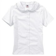 Faded Glory - Girl's School Uniform Blouse with Crochet-Trim Collar