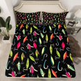 thumbnail image 2 of Feelyou Cartoon Pike Fish Full Size Sheets, Rustic Fishing Hook Bed Sheets, Teens Kids Boys Girls Sheet Sets, Super Cozy Room Decor, 4pcs, 2 of 7