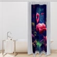 thumbnail image 2 of Flamingo Waterproof Shower Curtain Set with Hooks - Printed Bathroom Decoration - 3 Piece Curtain Set, 2 of 6