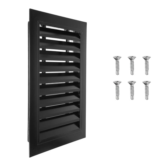 Uxcell 18x12 Inch Gable Vent, 1PCS Aluminum Alloy Wall Shed Vents with Strainer, Black