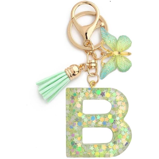 Letter Keychain,26 Letters A-Z Decorative Letter Keychain,Name Keychain for Women Girls Men Teenager Gift