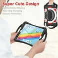 thumbnail image 6 of Dteck Shoulder Strap Case for Apple iPad 8th Generation 10.2" (2020),360° Rotating Hand Strap Kids Friendly Shockproof Cute Rubber Kickstand iPad 7th Gen 10.2" 2019 Protector Cover,Black+Red, 6 of 6