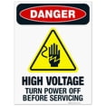 thumbnail image 1 of High Voltage Turn Power Off Bofore Servicing Sign, OSHA Danger Sign, 18x24 Corrugated Plastic, 1 of 1