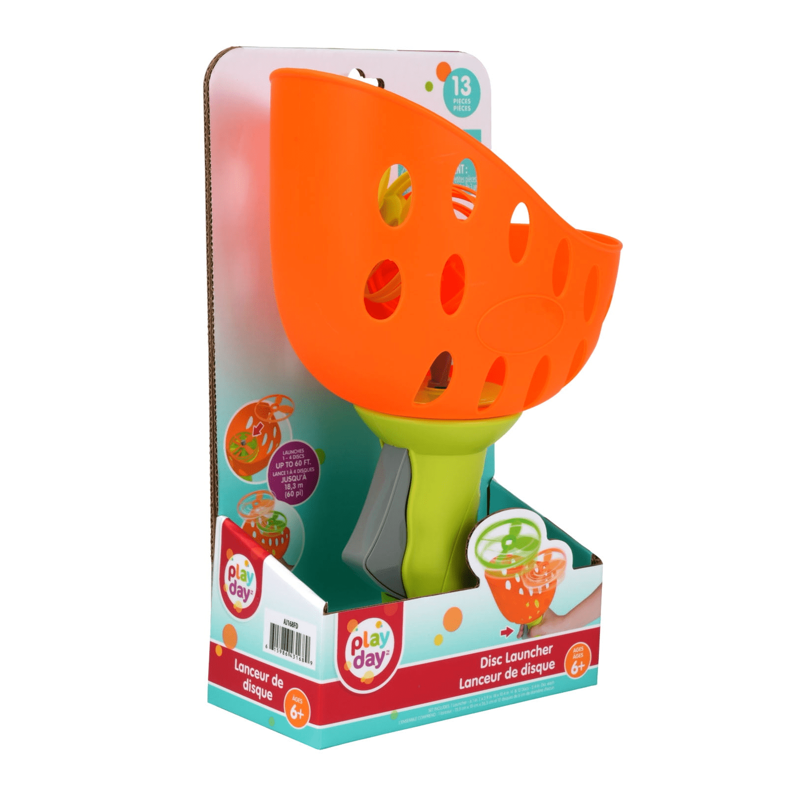 PD Play day Disc Launcher Set,1 Launcher and 12 Discs, Suitable for Ages 6 and up